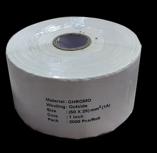 50 x 25 mm Sq. x 1A Chromo Paper Label